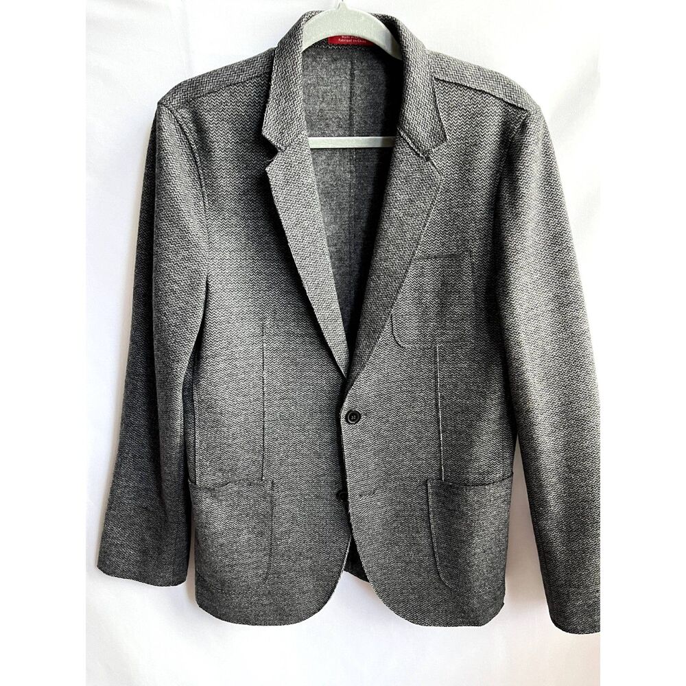 Saks Fifth Avenue Grey Wool Blend Blazer Sport Coat Sze M Career Office Academia